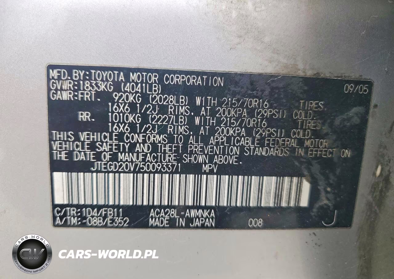 2005 Toyota Rav4 Base VIN:JTEGD20V750093371 - 14