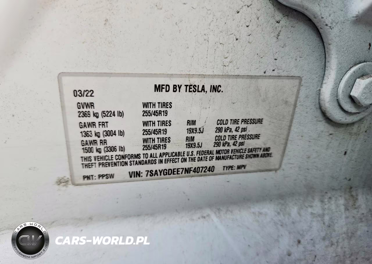 2022 Tesla Model Y VIN:7SAYGDEE7NF407240 - 12