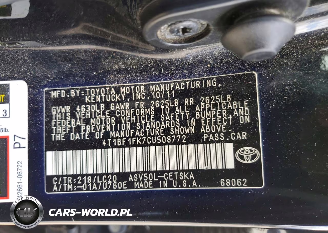 2012 Toyota Camry Se VIN:4T1BF1FK7CU508772 - 13