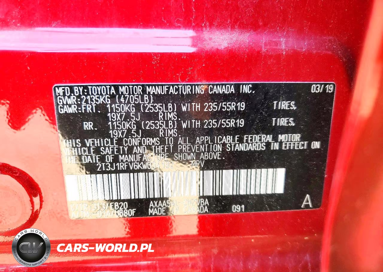 2019 Toyota Rav4 Adventure VIN:2T3J1RFV6KW034192 - 12