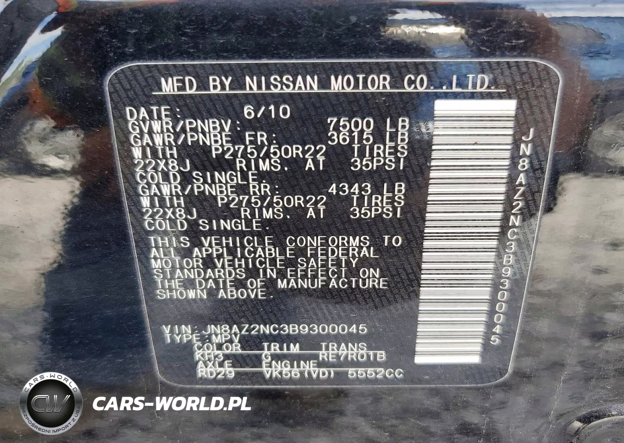 2011 Infiniti Qx56 Base VIN:JN8AZ2NC3B9300045 - 13