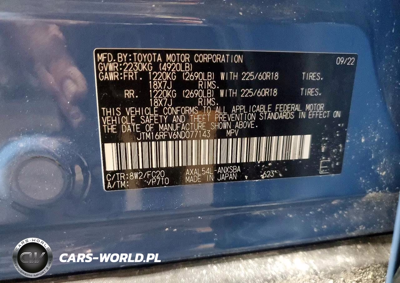 2022 Toyota Rav4 Se VIN:JTM16RFV6ND077143 - 13
