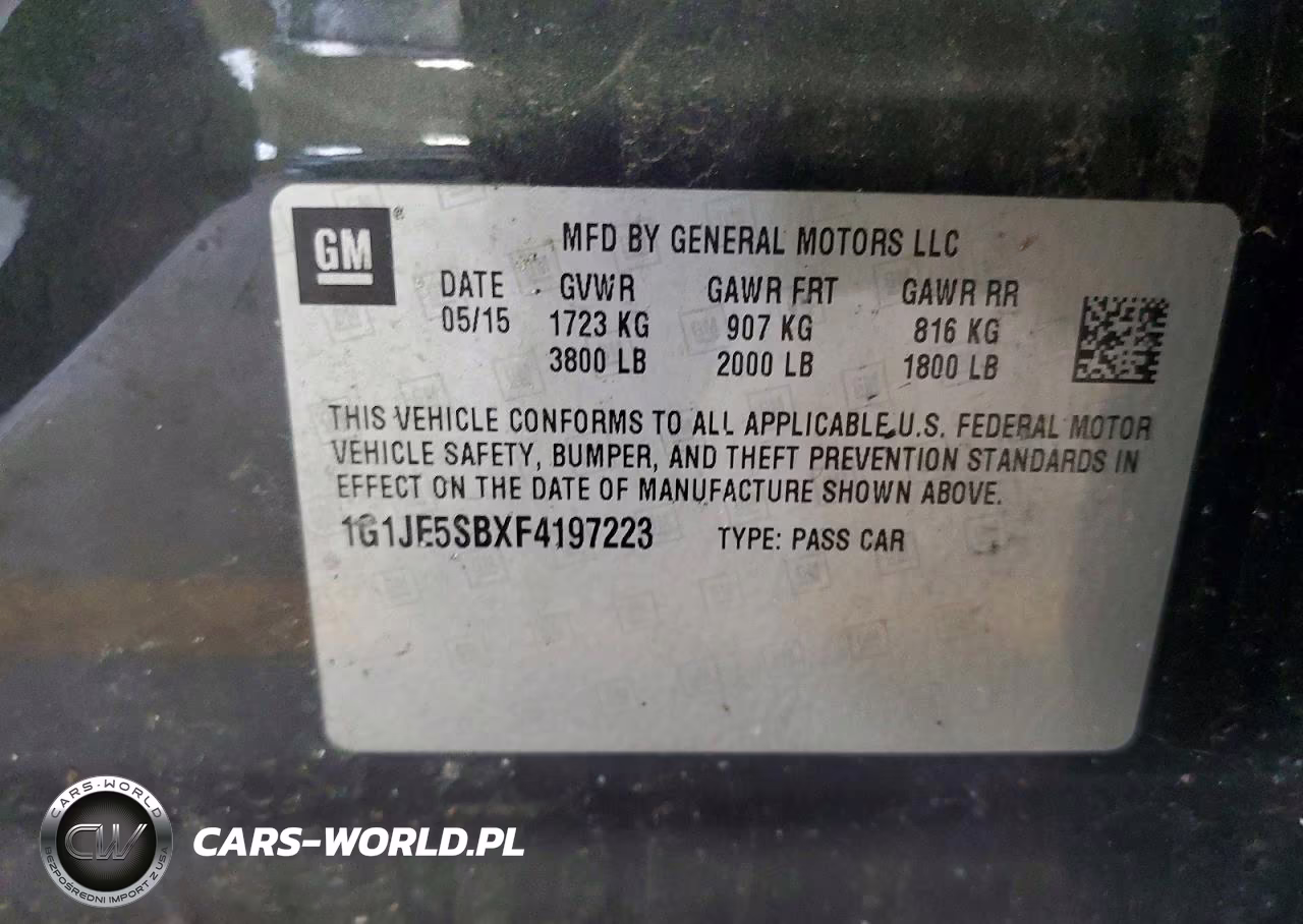 2015 Chevrolet Sonic Ltz VIN:1G1JE5SBXF4197223 - 12