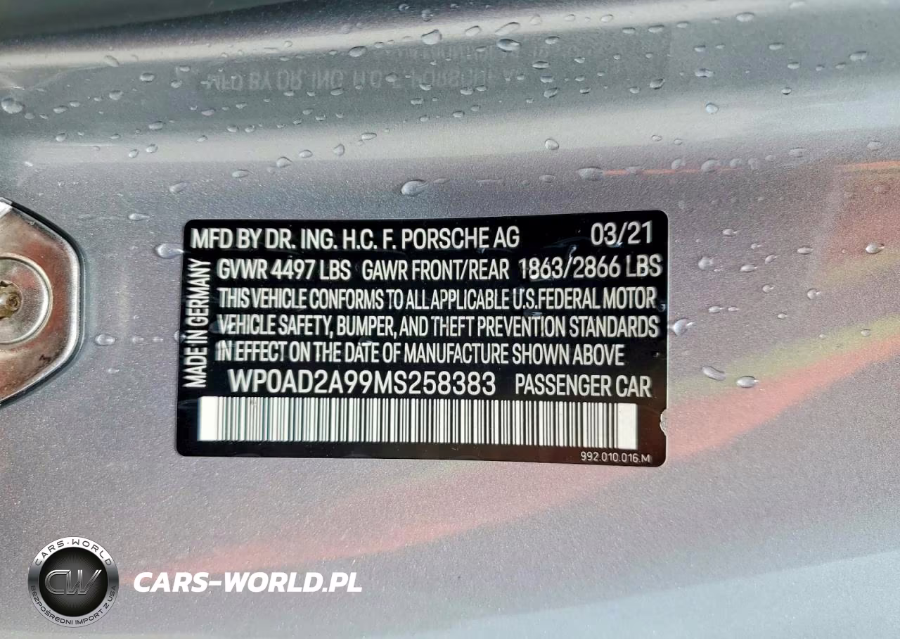 2021 Porsche 911 Turbo VIN:WP0AD2A99MS258383 - 13