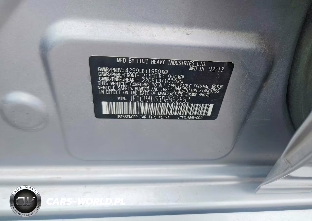 2013 Subaru Impreza Sport Premium VIN:JF1GPAL63DH852582 - 13