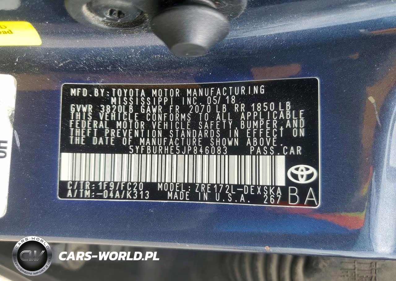 2018 Toyota Corolla Se VIN:5YFBURHE5JP846083 - 13