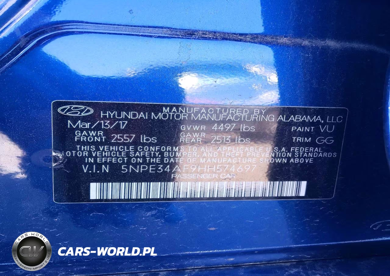2017 Hyundai Sonata Sport VIN:5NPE34AF9HH574697 - 12