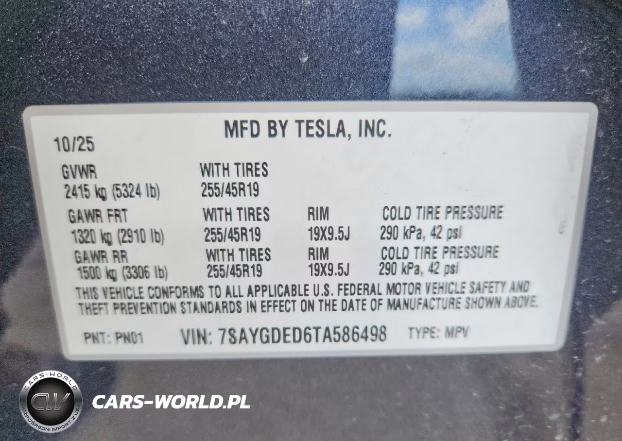 2026 Tesla Model Y VIN:7SAYGDED6TA586498 - 13