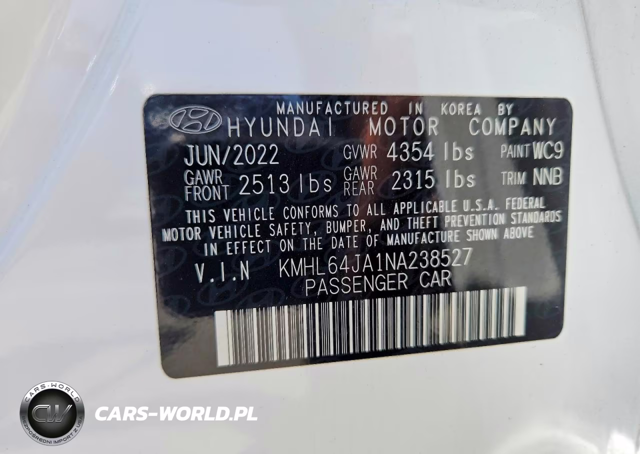 2022 Hyundai Sonata Sel VIN:KMHL64JA1NA238527 - 12