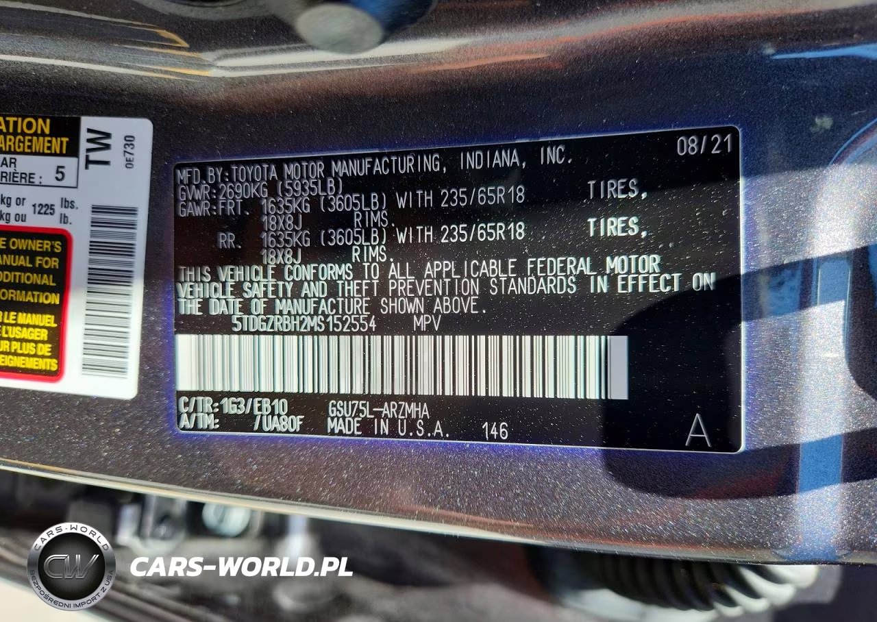 2021 Toyota Highlander Xle VIN:5TDGZRBH2MS152554 - 13