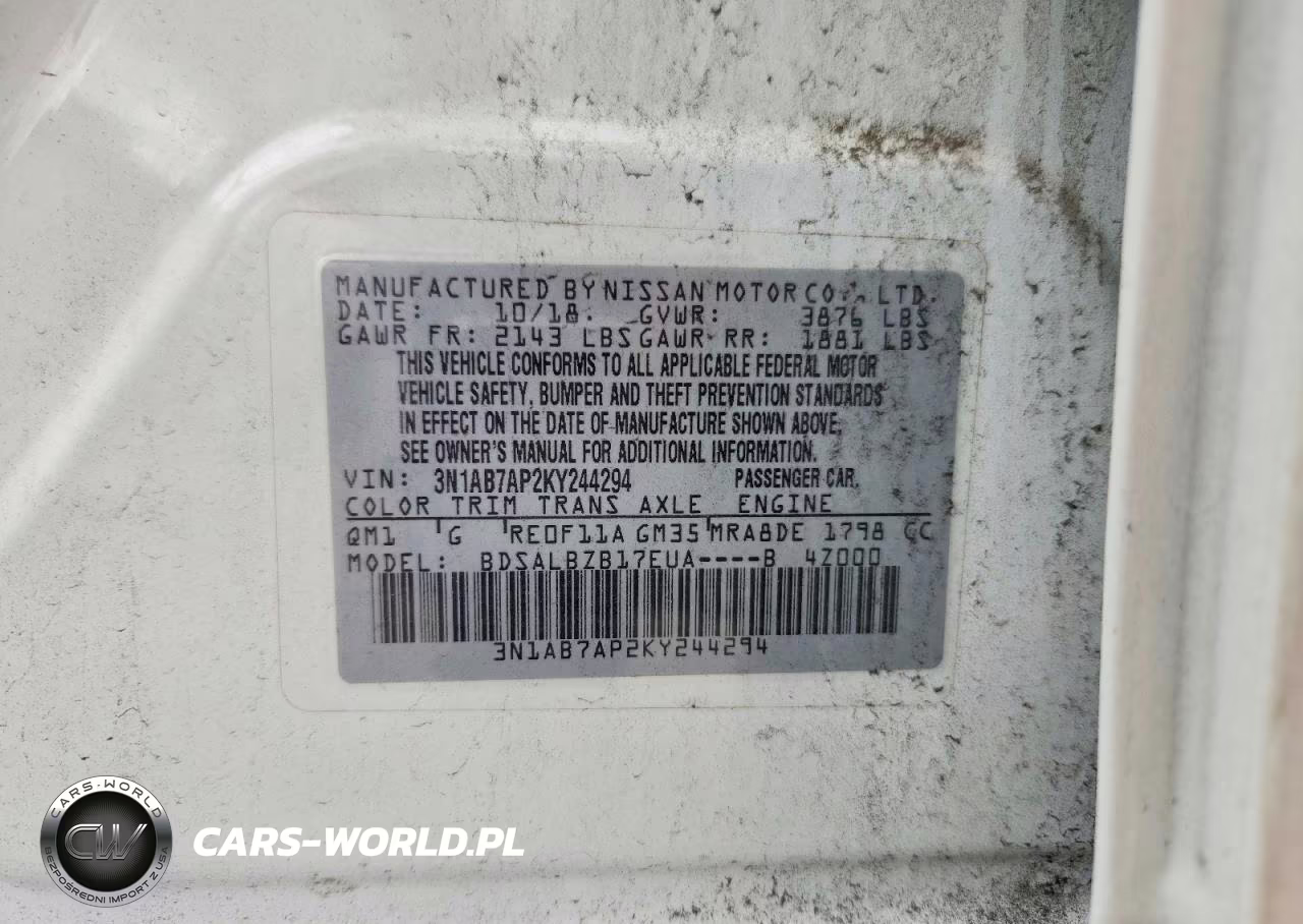 2019 Nissan Sentra S VIN:3N1AB7AP2KY244294 - 12