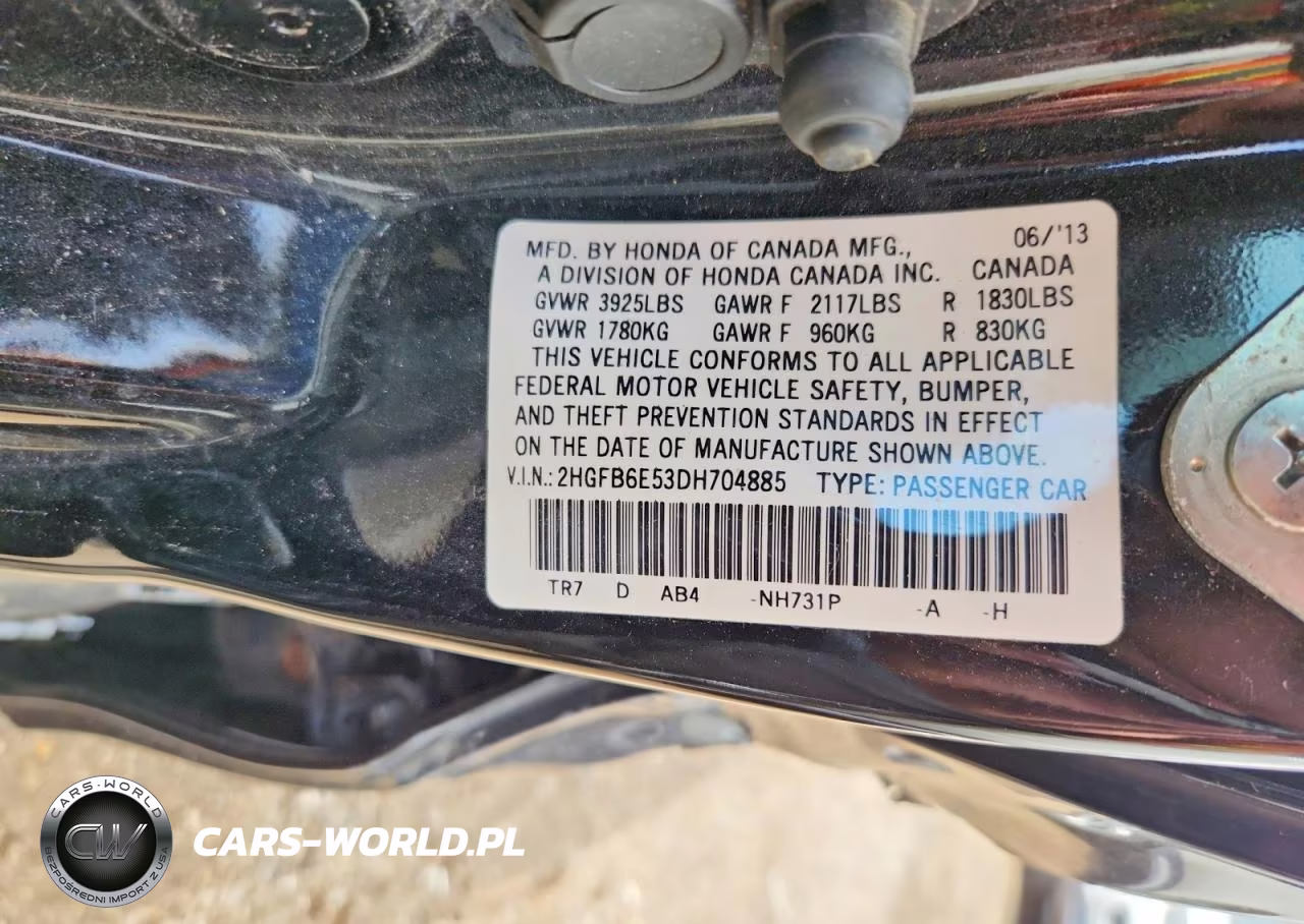 2013 Honda Civic Si VIN:2HGFB6E53DH704885 - 12