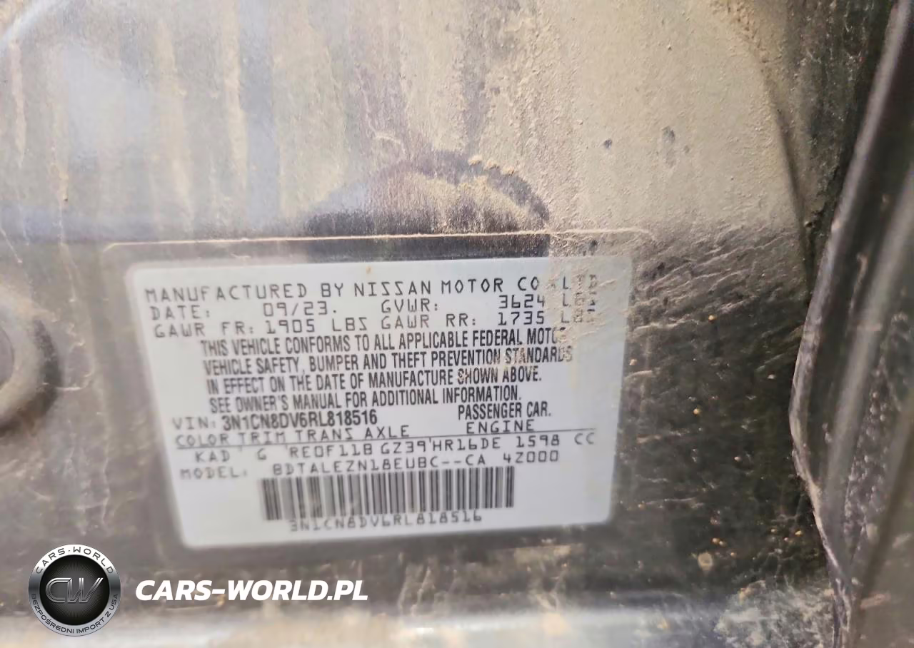 2024 Nissan Versa S VIN:3N1CN8DV6RL818516 - 12