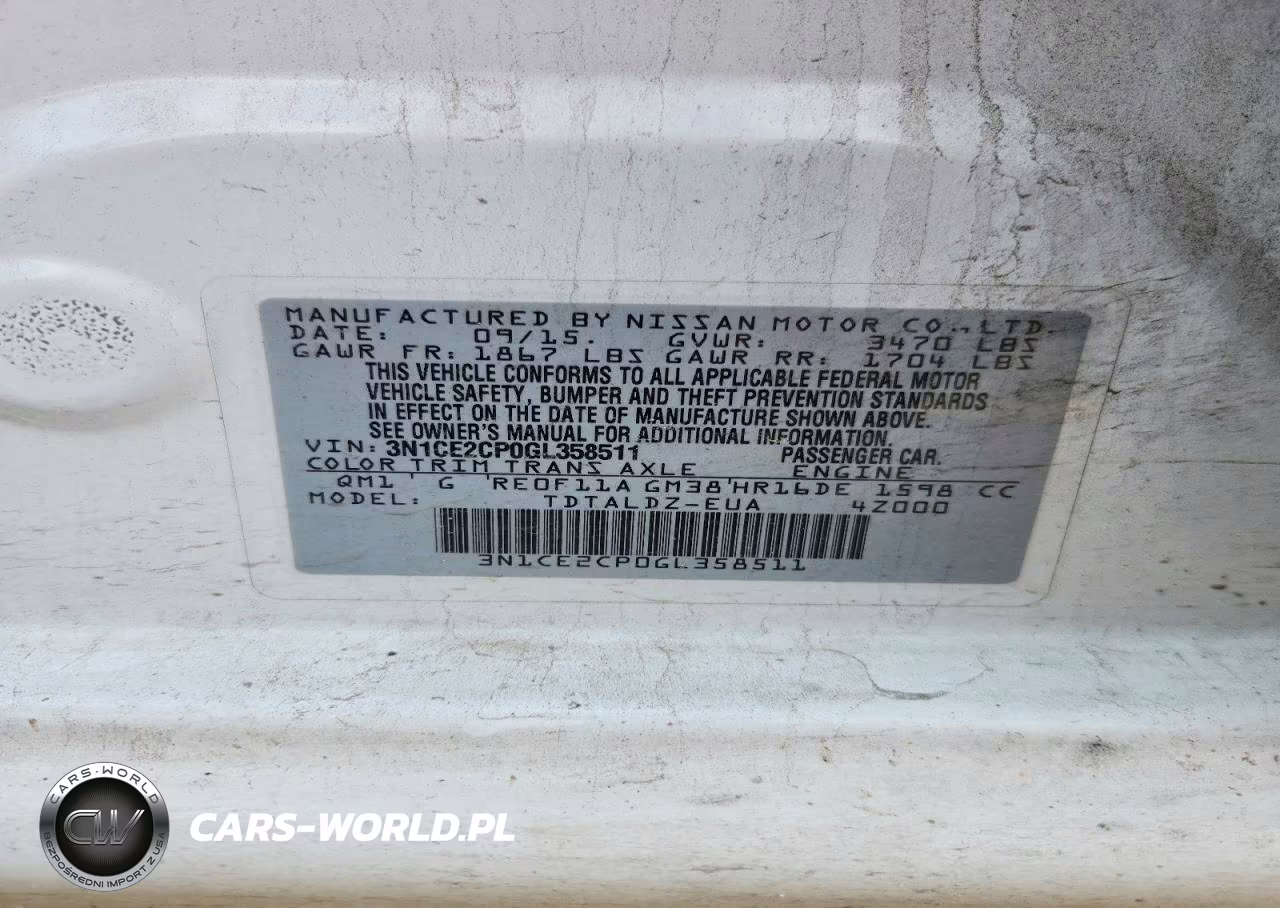 2016 Nissan Versa Note Sv VIN:3N1CE2CP0GL358511 - 12