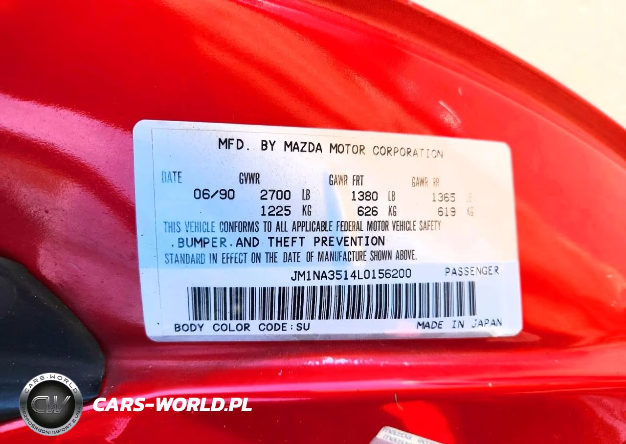 1990 Mazda Mx-5 Miata VIN:JM1NA3514L0156200 - 12