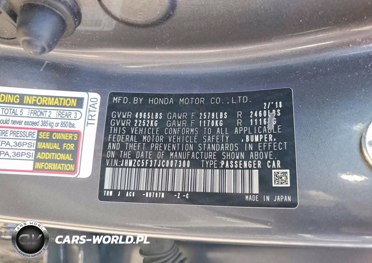 2018 Honda Clarity Touring VIN:JHMZC5F37JC007300 - 12