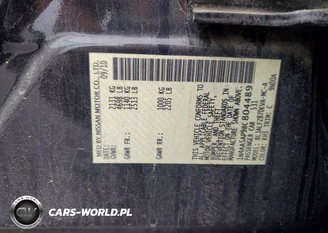 2011 Nissan Maxima 3.5 S VIN:1N4AA5AP9BC804489 - 12