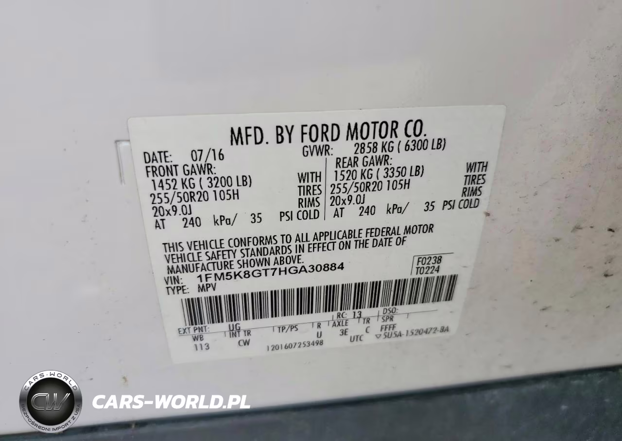 2017 Ford Explorer Sport VIN:1FM5K8GT7HGA30884 - 14