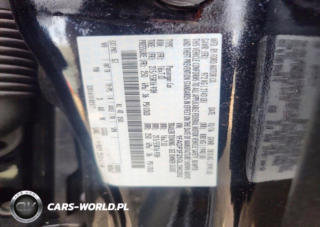 2016 Ford Focus Se VIN:1FADP3F25GL390292 - 12