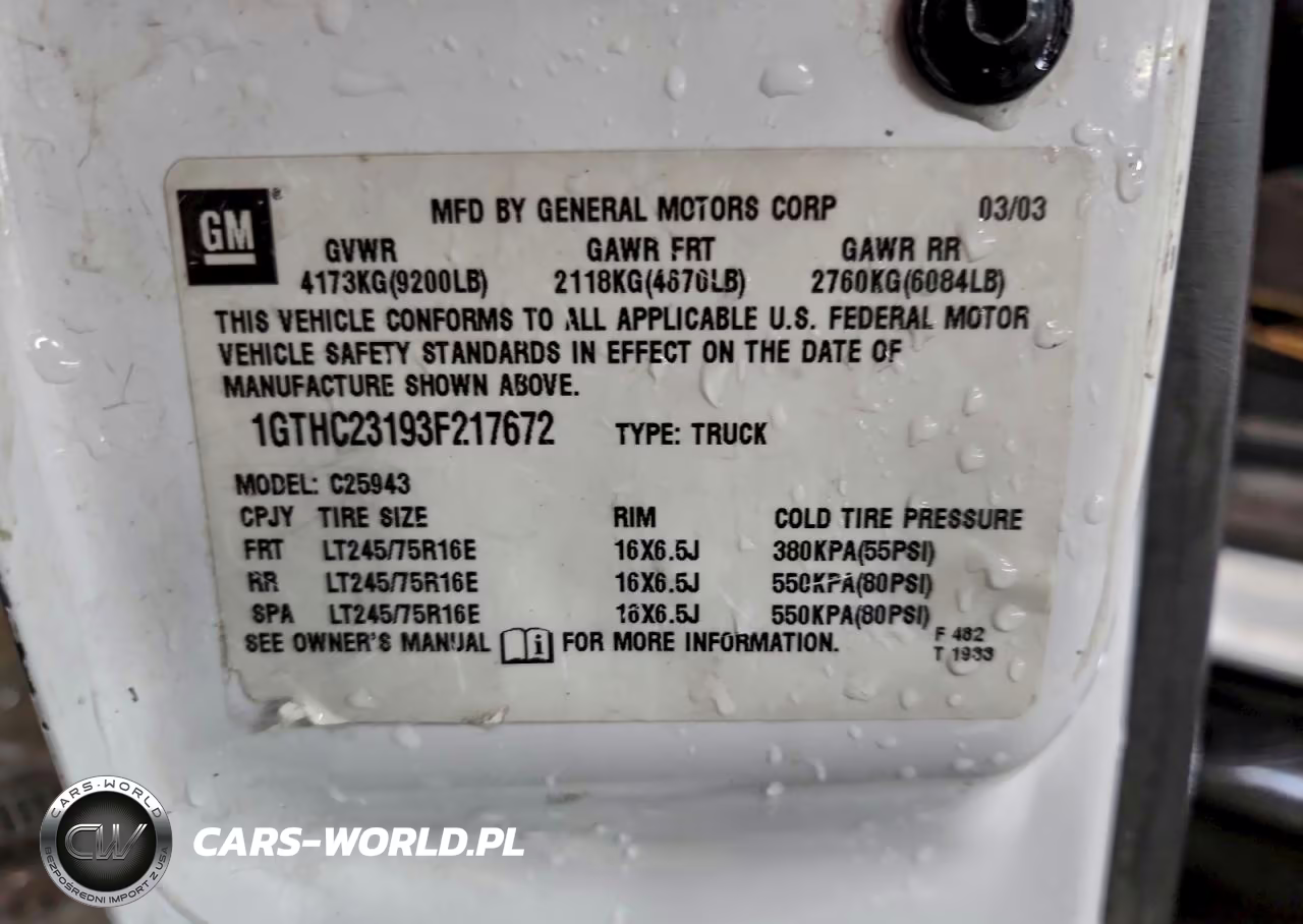 2003 GMC Sierra C2500 Heavy Duty VIN:1GTHC23193F217672 - 12