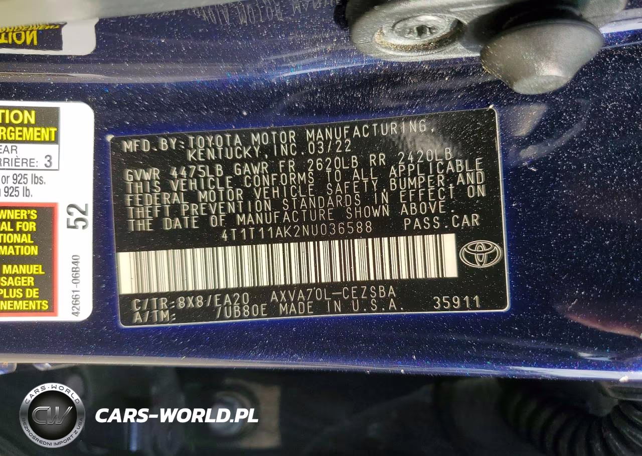 2022 Toyota Camry Se VIN:4T1T11AK2NU036588 - 13