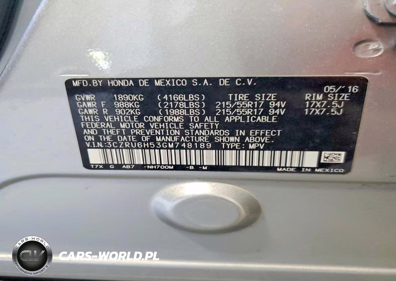 2016 Honda Hr-V Ex VIN:3CZRU6H53GM748189 - 13