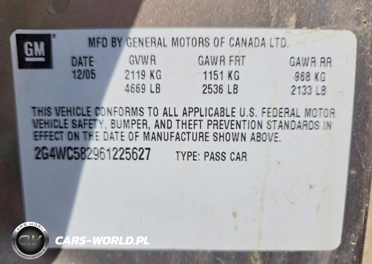 2006 Buick Lacrosse Cx VIN:2G4WC582961225627 - 12