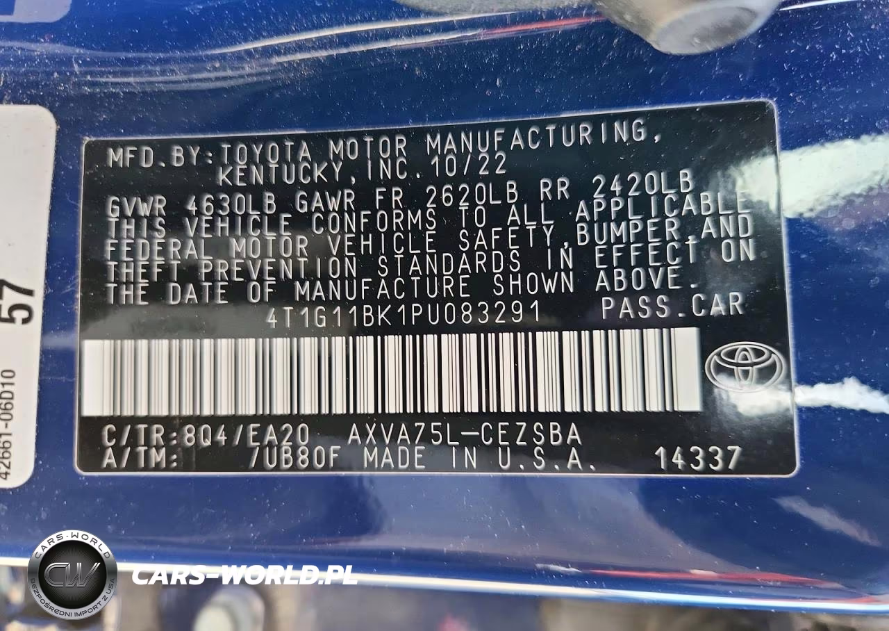 2023 Toyota Camry Se VIN:4T1G11BK1PU083291 - 12