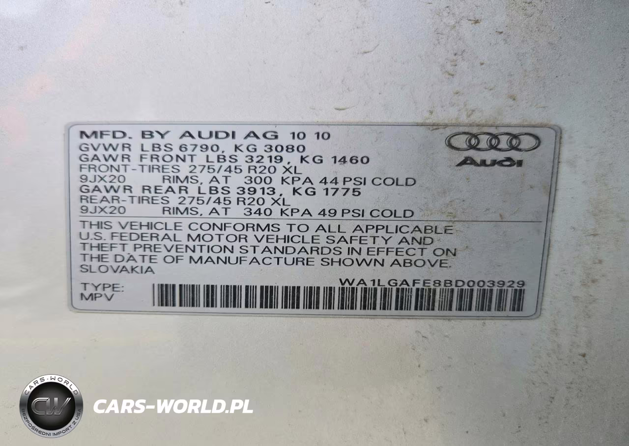 2011 Audi Q7 Premium Plus VIN:WA1LGAFE8BD003929 - 13