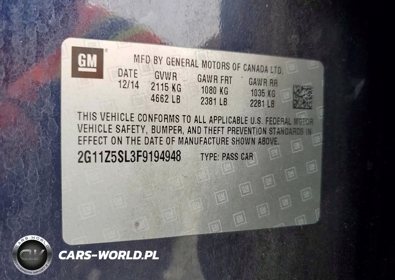 2015 Chevrolet Impala Ls VIN:2G11Z5SL3F9194948 - 12