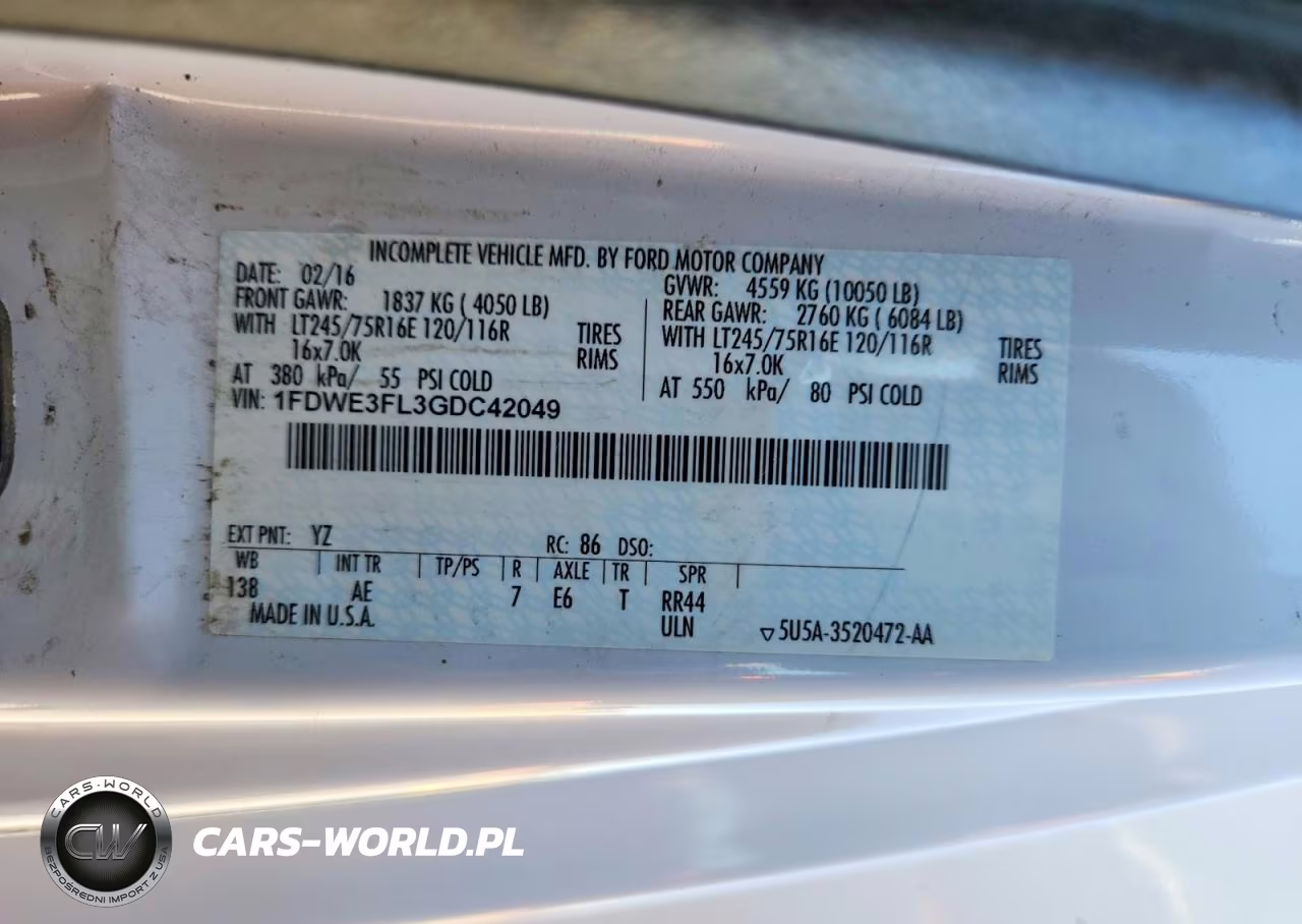 2016 Ford Econoline E350 Super Duty Cutaway Van VIN:1FDWE3FL3GDC42049 - 13
