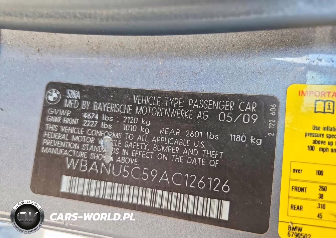 2010 BMW 528 I VIN:WBANU5C59AC126126 - 12