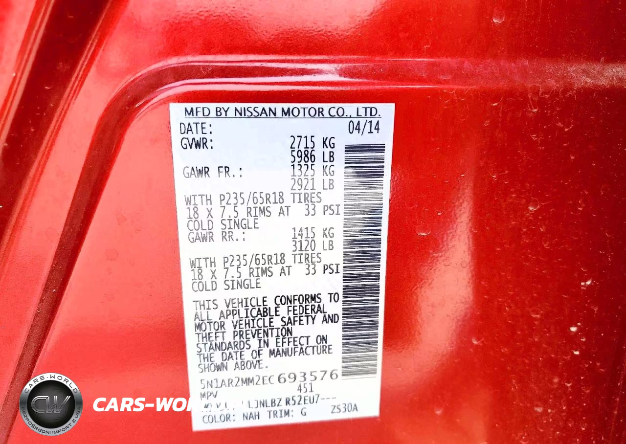 2014 Nissan Pathfinder S VIN:5N1AR2MM2EC693576 - 14