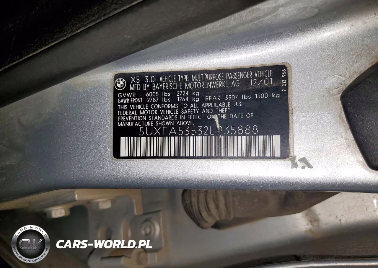 2002 BMW X5 3.0I VIN:5UXFA53532LP35888 - 14