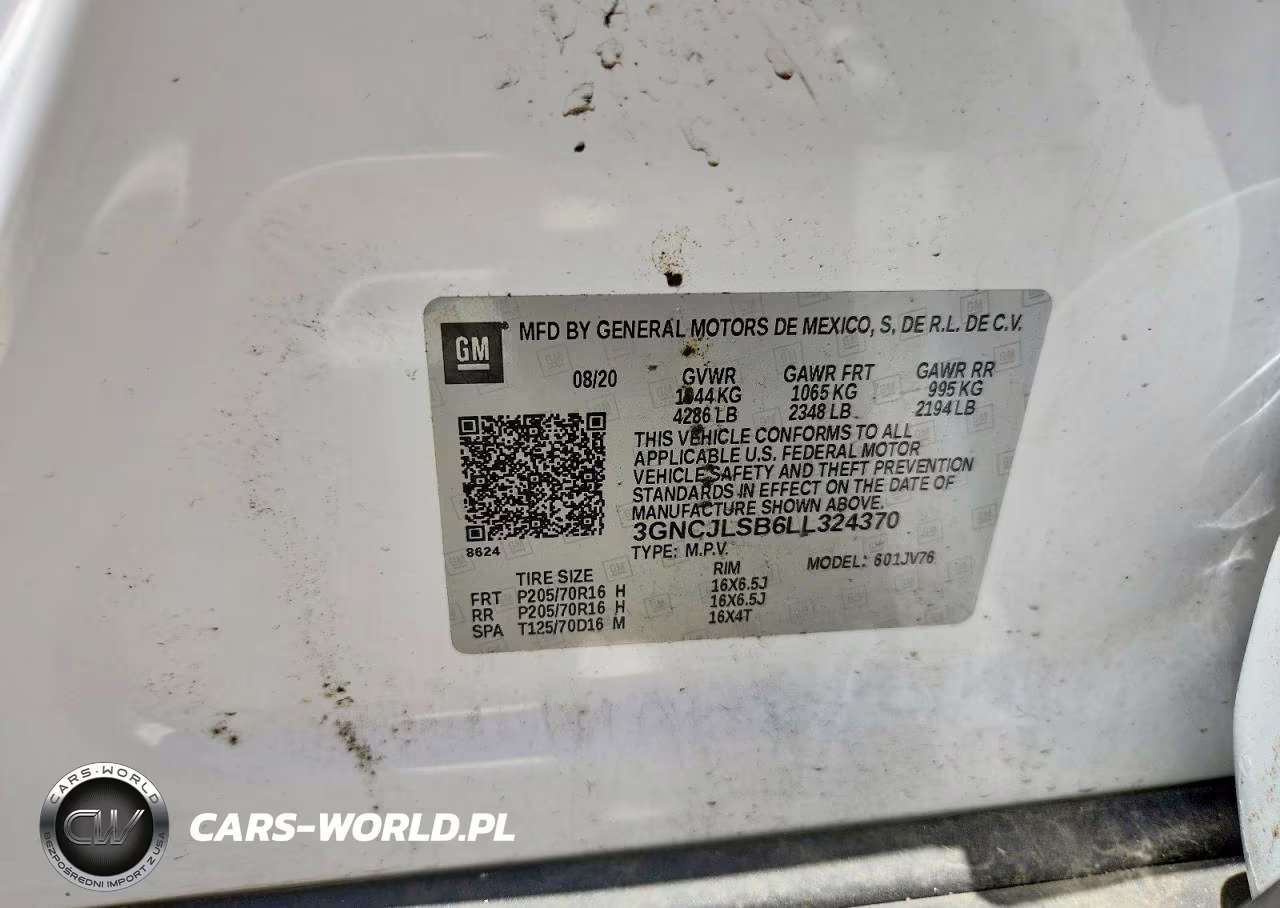 2020 Chevrolet Trax 1Lt VIN:3GNCJLSB6LL324370 - 14