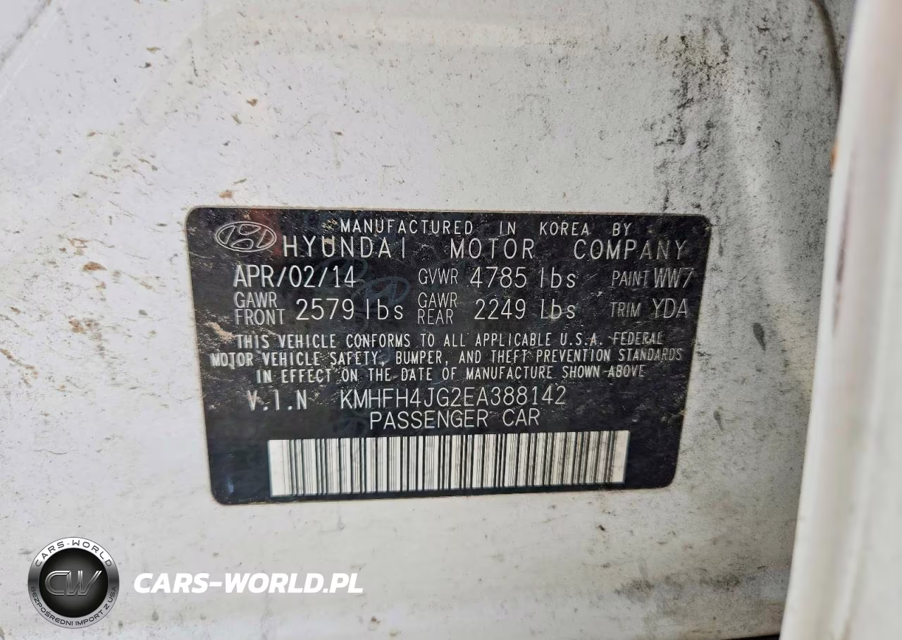 2014 Hyundai Azera Limited VIN:KMHFH4JG2EA388142 - 12