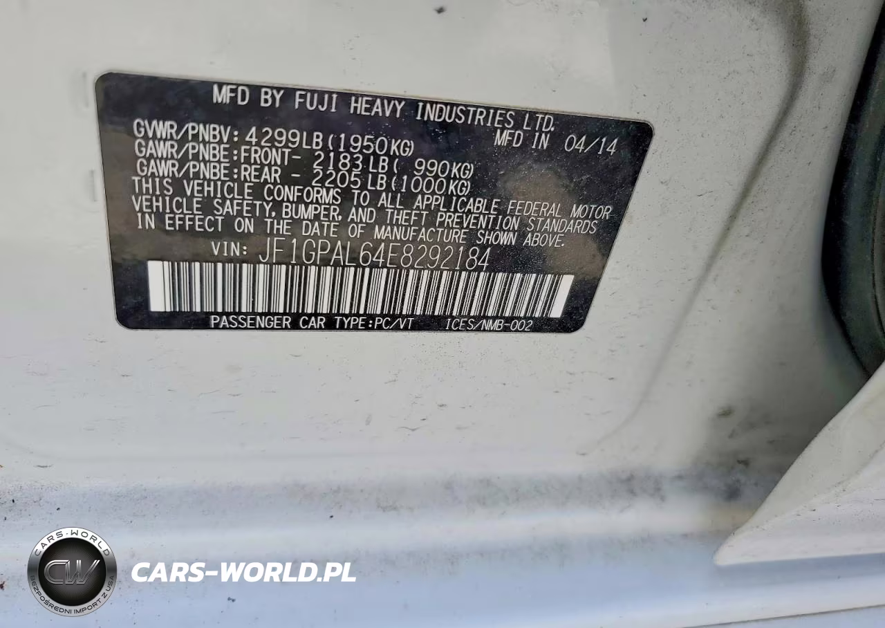 2014 Subaru Impreza Sport Premium VIN:JF1GPAL64E8292184 - 13