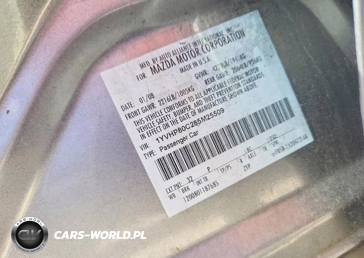 2008 Mazda 6 I VIN:1YVHP80C285M25509 - 12