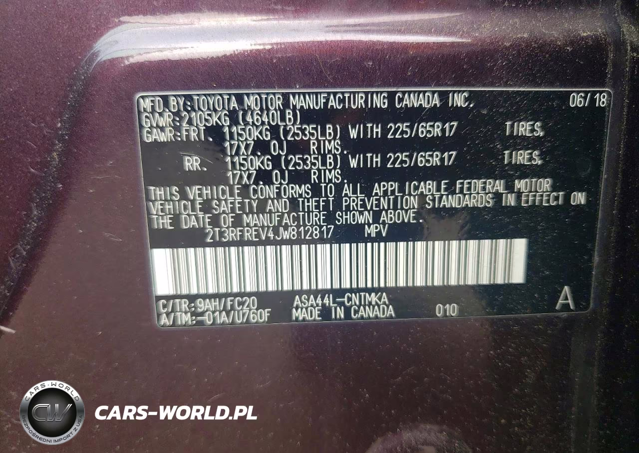 2018 Toyota Rav4 Xle VIN:2T3RFREV4JW812817 - 14