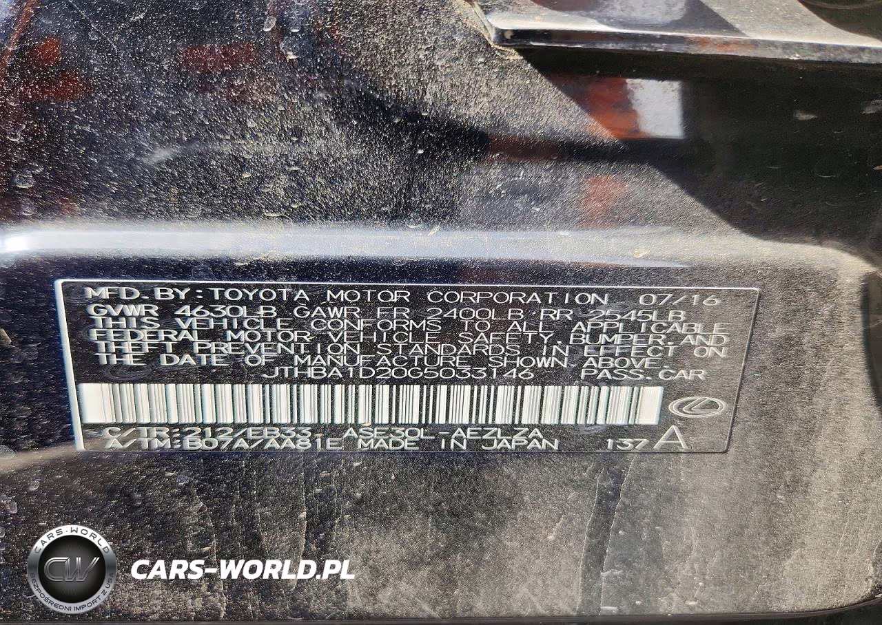 2016 Lexus Is 200T VIN:JTHBA1D20G5033146 - 12