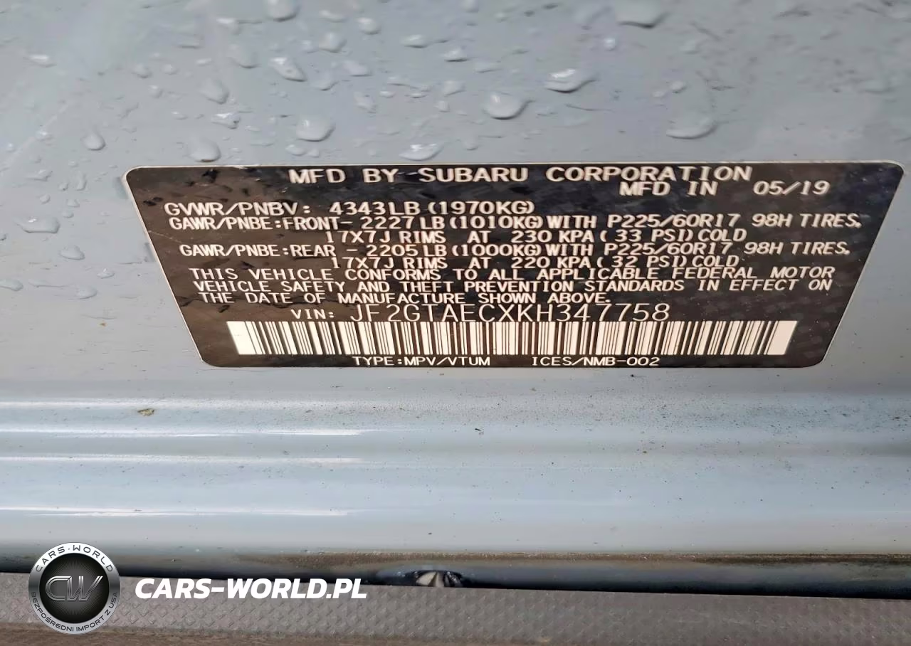 2019 Subaru Crosstrek Premium VIN:JF2GTAECXKH347758 - 12