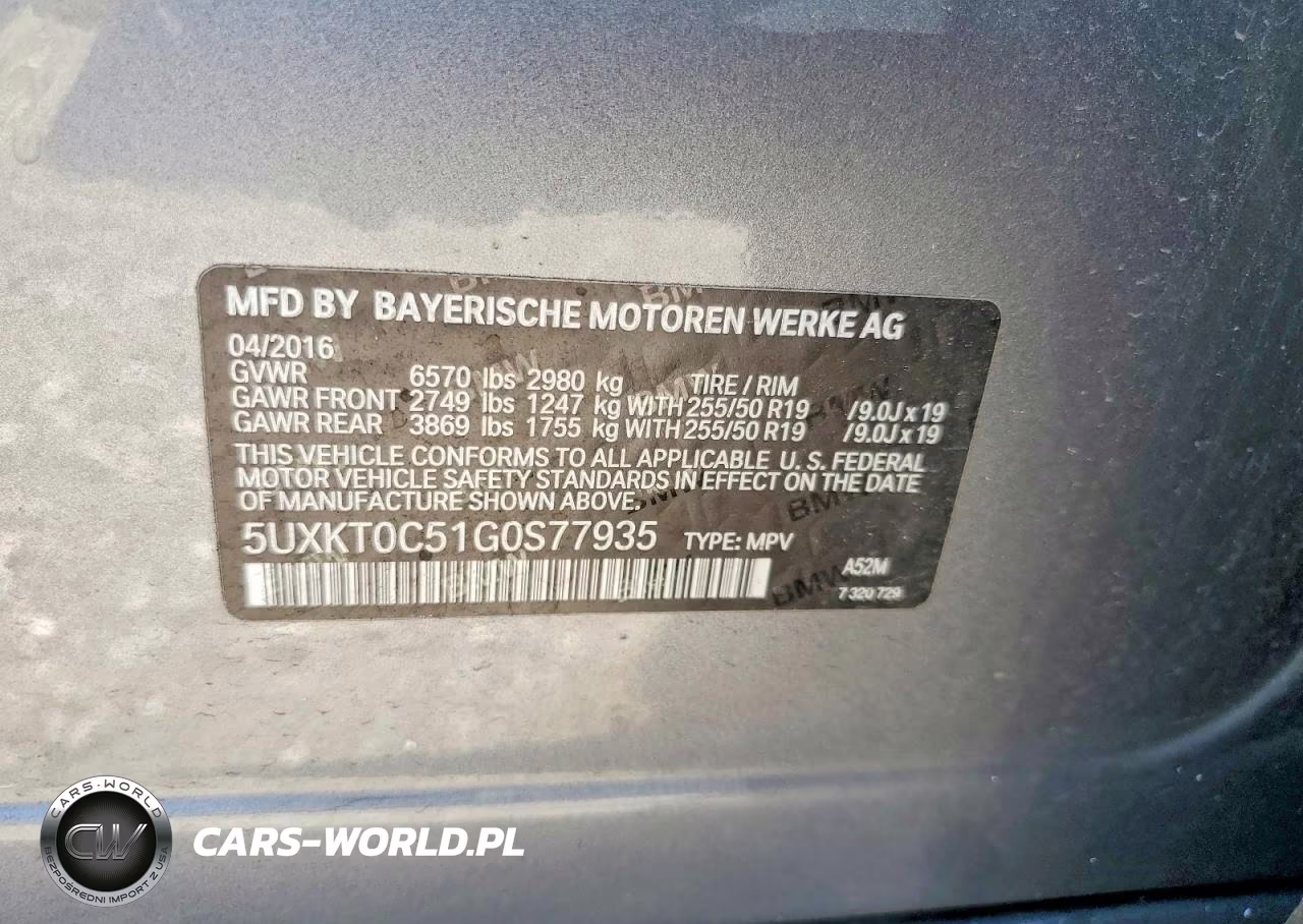 2016 BMW X5 Xdr40E VIN:5UXKT0C51G0S77935 - 13