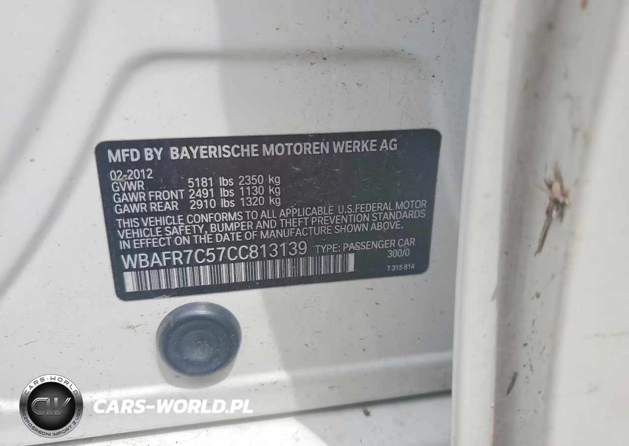2012 BMW 535 I VIN:WBAFR7C57CC813139 - 12