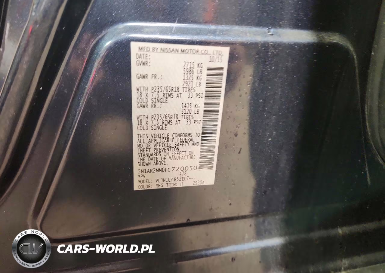 2015 Nissan Pathfinder Sl VIN:5N1AR2MM0FC720050 - 14