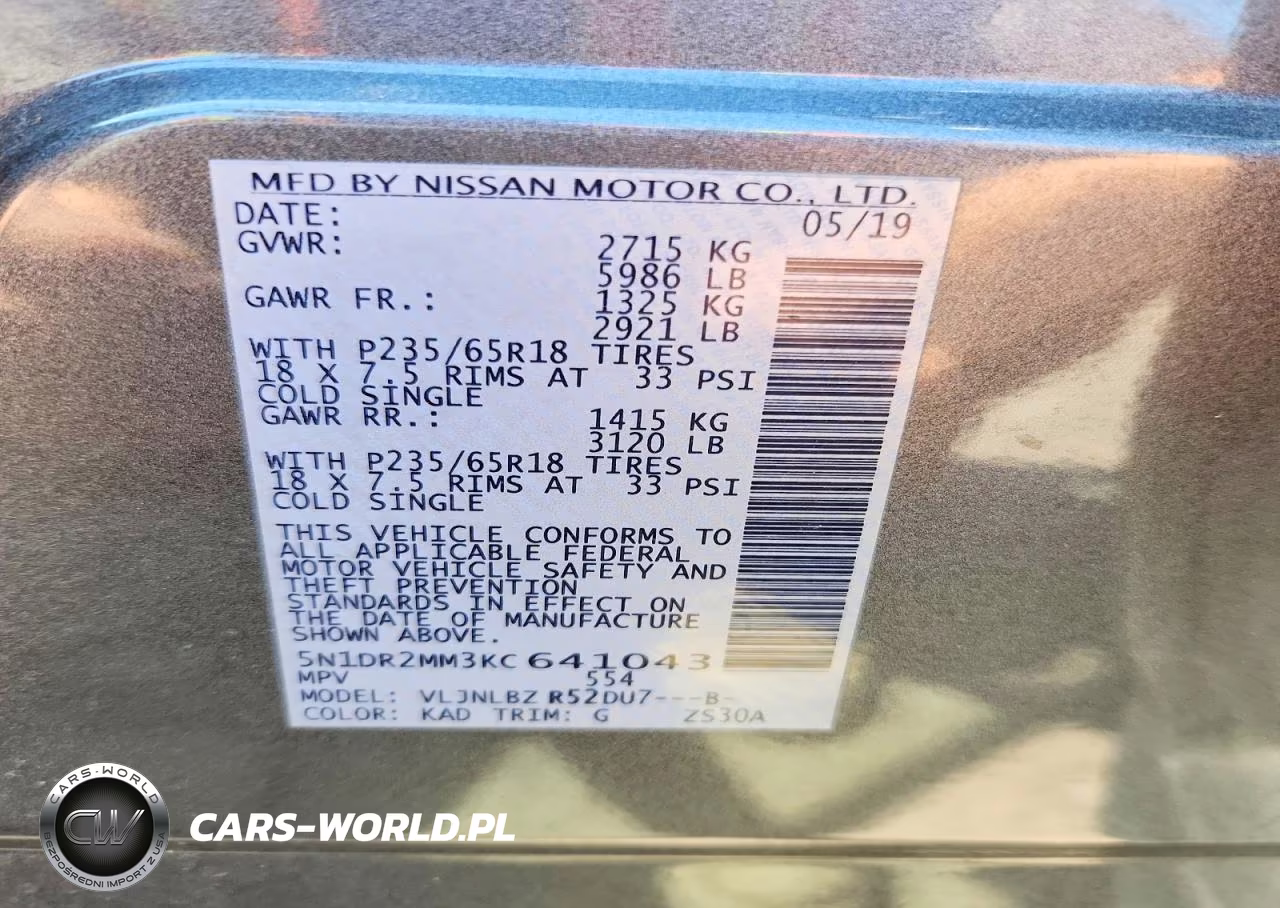 2019 Nissan Pathfinder S VIN:5N1DR2MM3KC641043 - 13