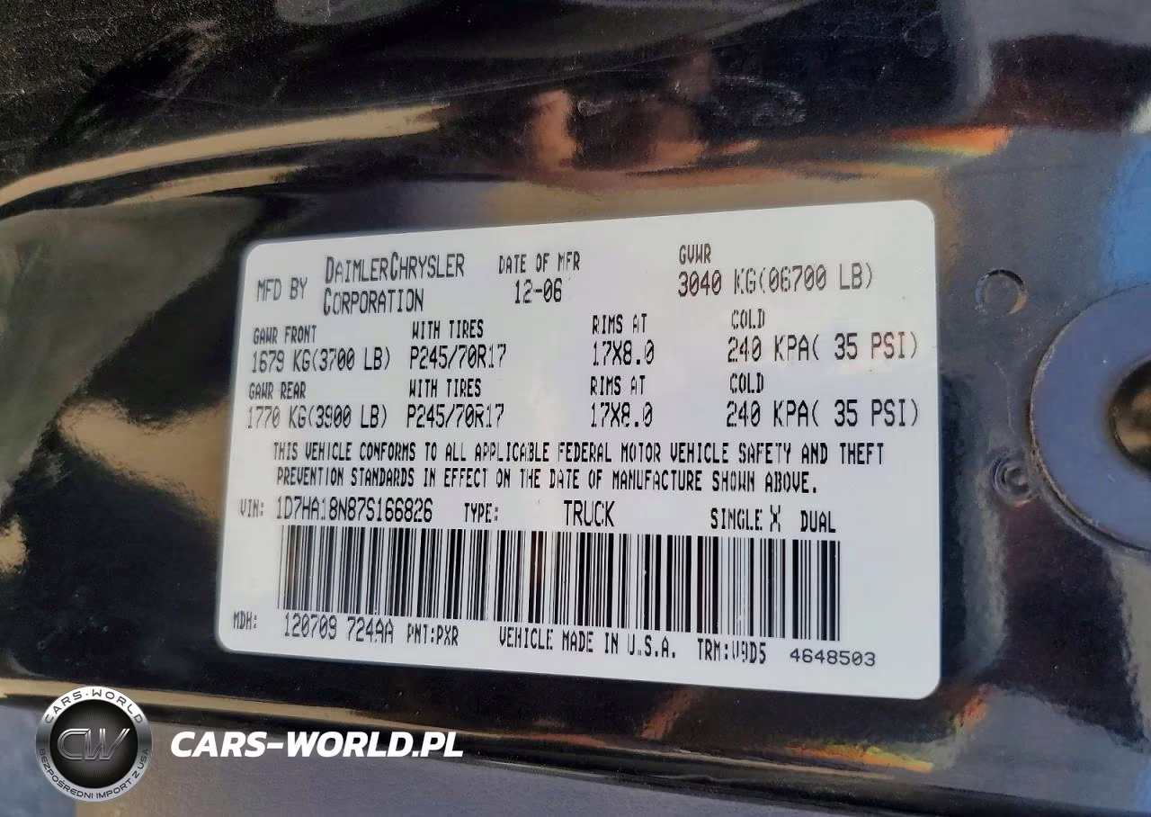 2007 Dodge Ram 1500 St VIN:1D7HA18N87S166826 - 12
