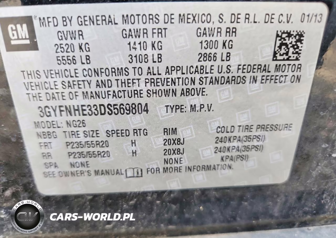 2013 Cadillac Srx Performance Collection VIN:3GYFNHE33DS569804 - 13