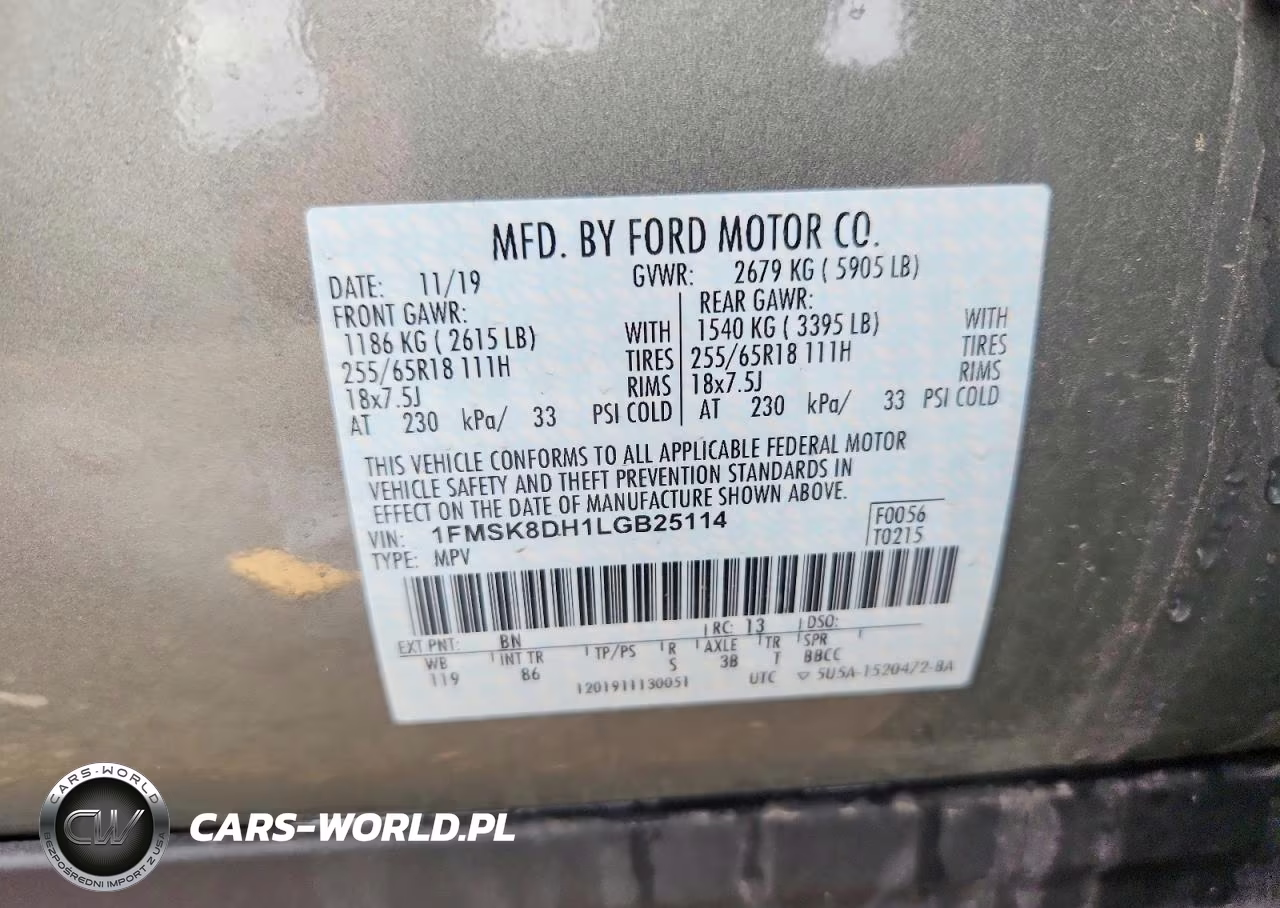 2020 Ford Explorer Xlt VIN:1FMSK8DH1LGB25114 - 12