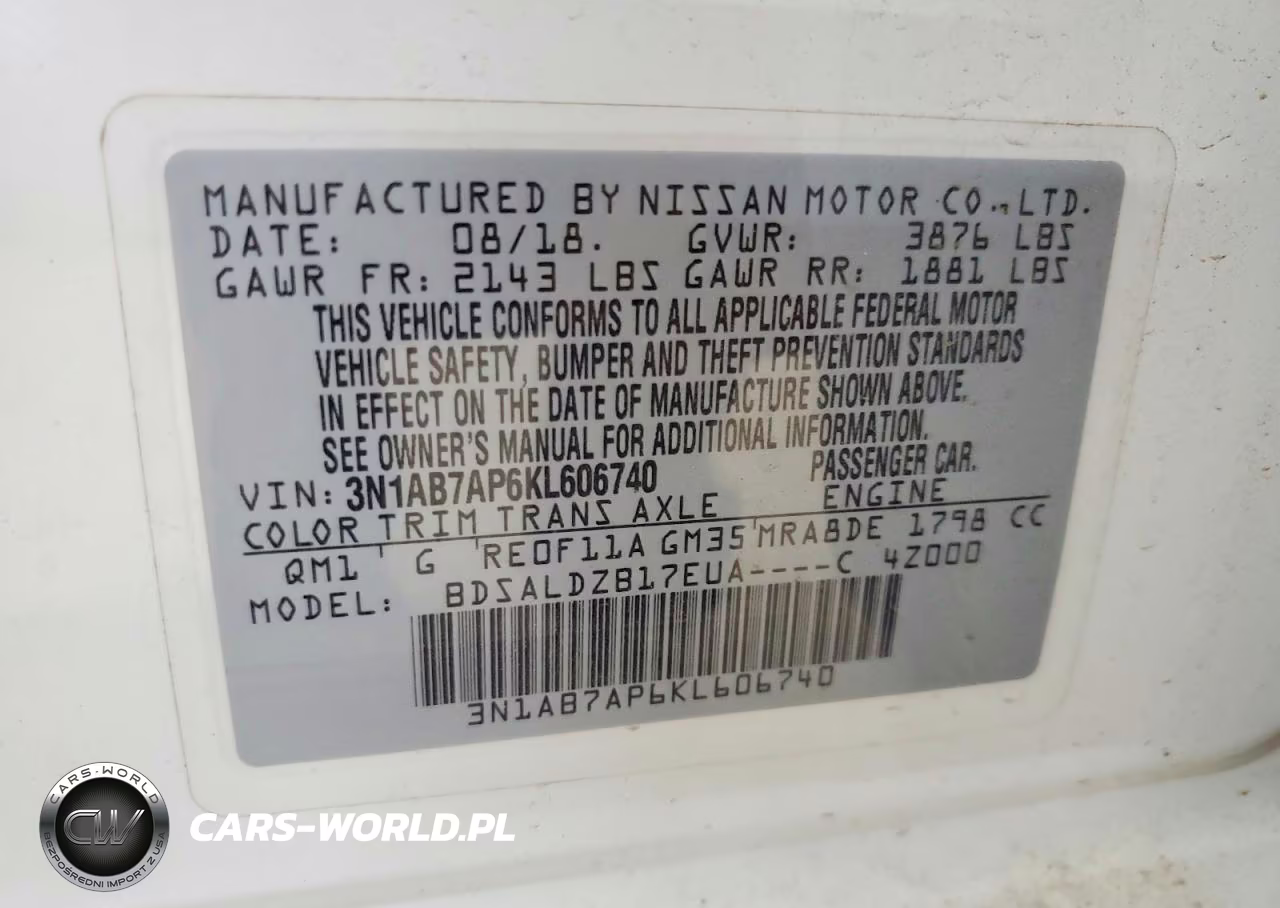 2019 Nissan Sentra Sv VIN:3N1AB7AP6KL606740 - 12