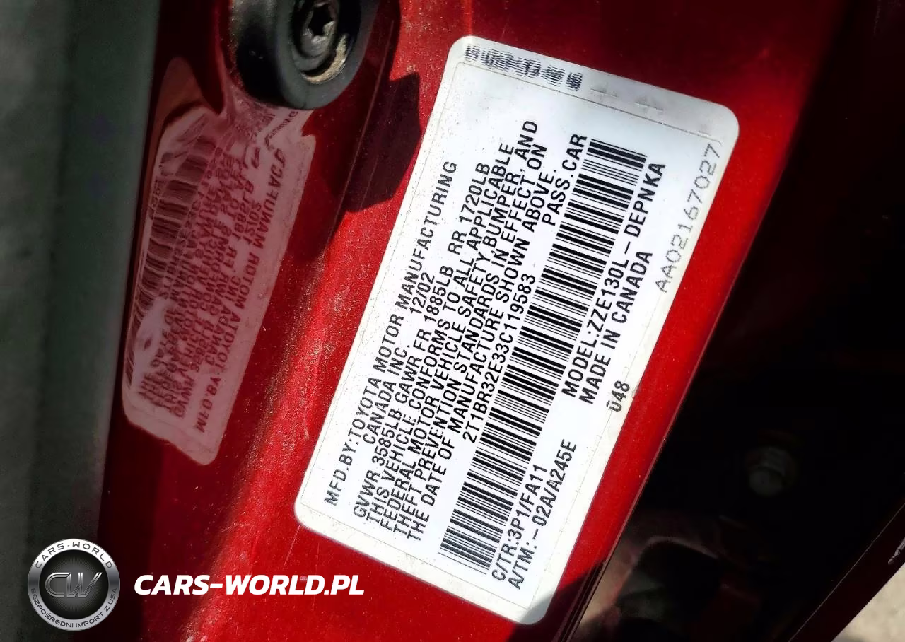 2003 Toyota Corolla Le VIN:2T1BR32E33C119583 - 12